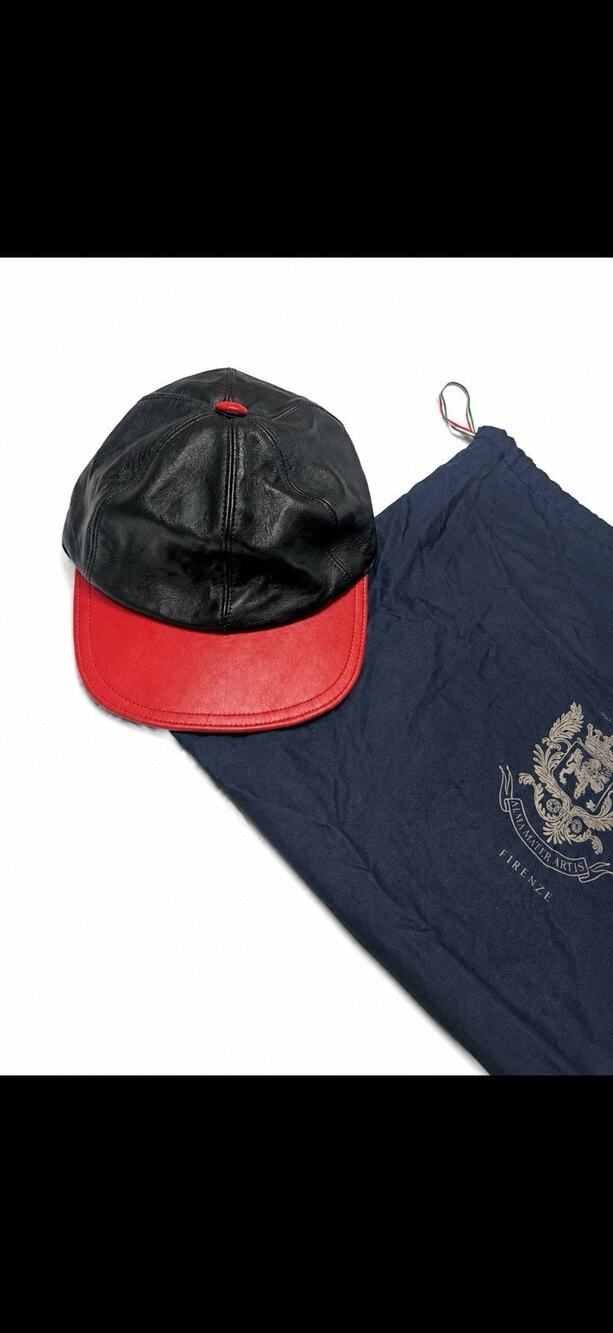 Michelangelo Firenze Genuine Italian Leather Baseball Cap Made In Italy/bag